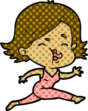 Bir insan tarafından çizilen karikatür kızı.