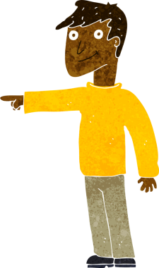 Bir insan tarafından çizilmiş çizgi filmci.