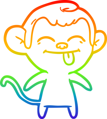 gökkuşağı gradyan çizimi bir insan tarafından çizilmiş komik bir çizgi maymun