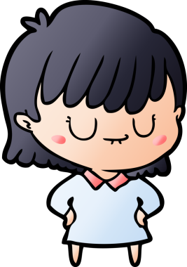 Bir insan tarafından çizilmiş karikatür kadın.