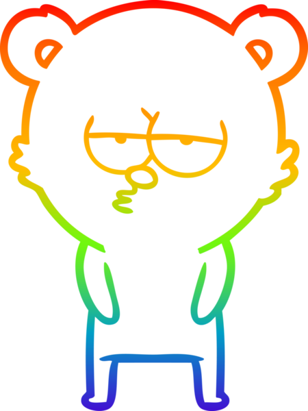 Bir insan tarafından çizilmiş, sıkılmış bir kutup ayısının çizdiği gökkuşağı gradyanı çizimi