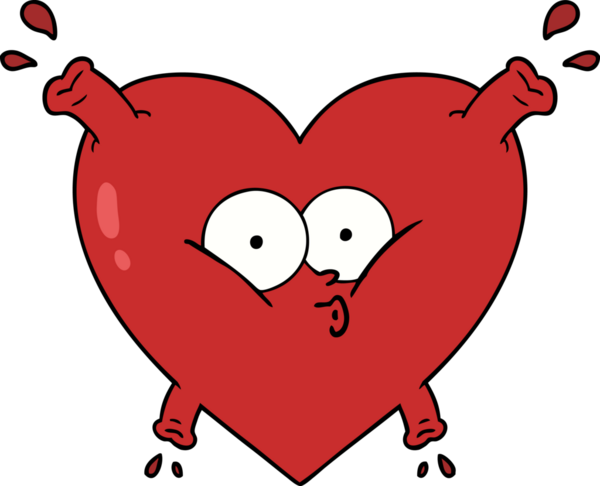 Bir insan tarafından çizilmiş karikatür kalp.