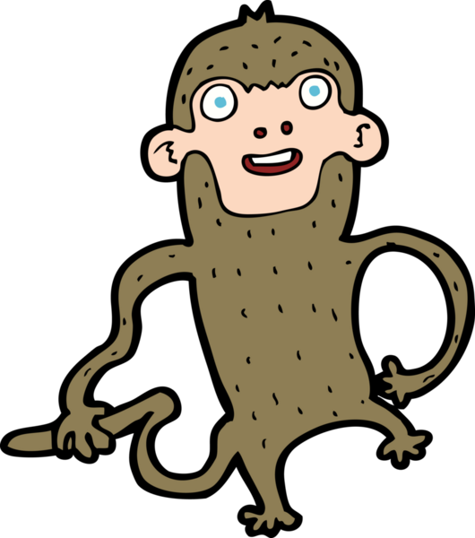 Bir insan tarafından çizilmiş çizgi maymun.