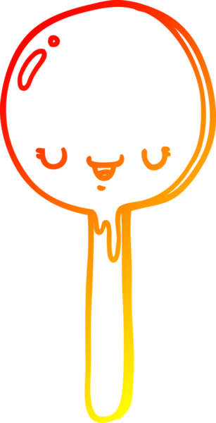 Bir insan tarafından çizilmiş bir şeker lolipopunun sıcak çizgi çizimi