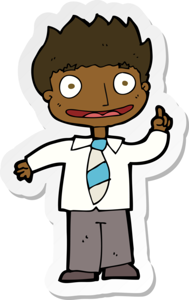 Bir insan tarafından çizilmiş fikri olan bir karikatürcünün çıkartması.