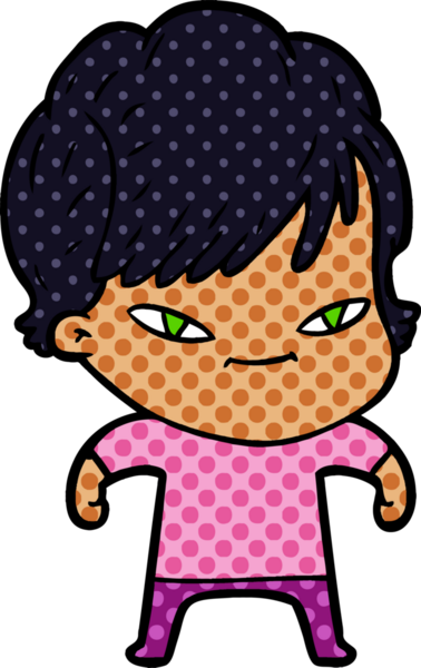 Bir insan tarafından çizilmiş mutlu bir kadın.