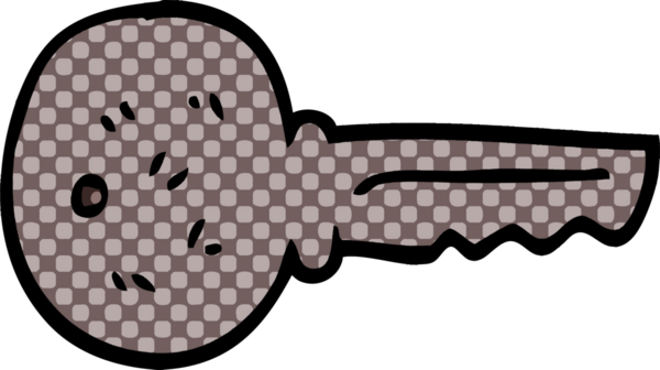 bir insan tarafından çizilmiş karikatür metal anahtarı.