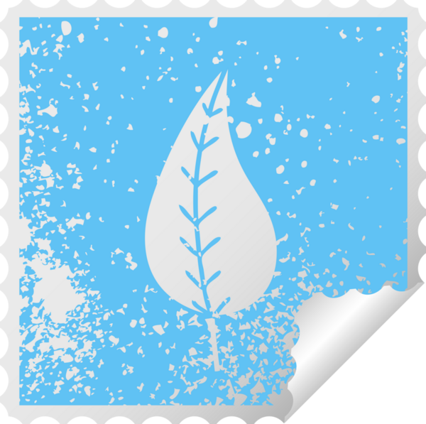 Bir insan tarafından çizilmiş yeşil yaprağın kareli kabuk soyma etiketi.