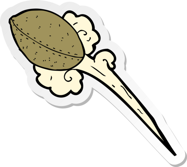 Bir insan tarafından çizilmiş futbol çizgi filminin çıkartması.