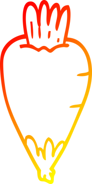 Bir insan tarafından çizilmiş karikatür kökü bitkisinin sıcak çizgi çizimi