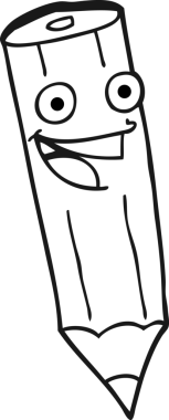 Bir insan tarafından çizilmiş siyah beyaz çizilmiş mutlu el yazması kalem.