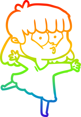 gökkuşağı gradyan çizimi bir insan tarafından çizilmiş bir çizgi film ıslık kızı