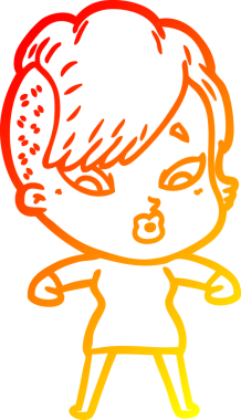 Bir çizgi film karakteri, bir insan tarafından çizilmiş bir kızı şaşırttı.