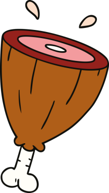 Bir insan tarafından çizilmiş bir jambon karalaması.