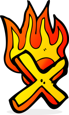 Bir insan tarafından çizilmiş yanan bir karikatür.