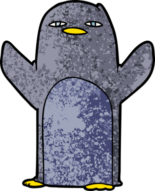 bir insan tarafından çizilmiş penguen çizgi filmi