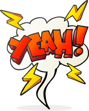 İşte bu! Bir insan tarafından çizilmiş serbest konuşma balonu karikatürü sembolü