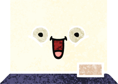 Bir insan tarafından çizilmiş beyaz bir panonun retro çizim tarzı karikatürü