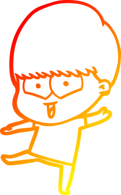 Bir insan tarafından çizilen mutlu bir çocuğun sıcak çizgi çizimi.