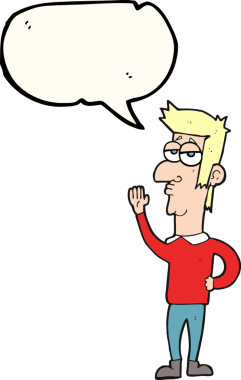 Bir insan tarafından çizilmiş serbest konuşma balonu karikatür adamı