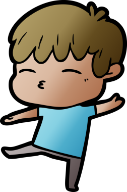 Bir insan tarafından çizilmiş meraklı bir çocuk.