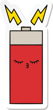 Bir insan tarafından çizilmiş şirin bir karikatür aküsünün çıkartması.