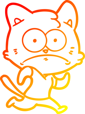 Bir insan tarafından çizilen çizgi film karakterinin sıcak gradyan çizimi