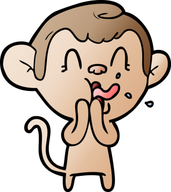 Bir insan tarafından çizilmiş çılgın çizgi film maymunu