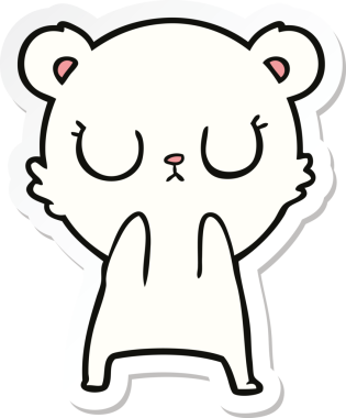 Bir insan tarafından çizilmiş barışçıl bir kutup ayısının çıkartması.