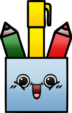 Bir insan tarafından çizilmiş kalem tenceresinin gölgelenmiş karikatürü