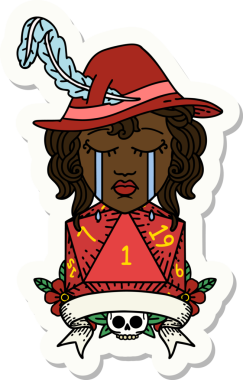 Bir insan tarafından çizilmiş insan ozan karakterinin çıkartması.