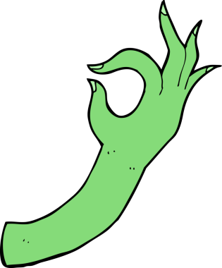 Bir insan tarafından çizilmiş çizgi el sembolü.