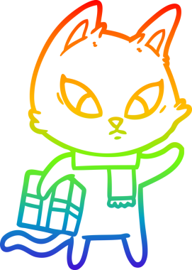 Bir insan tarafından çizilmiş kafası karışmış çizgi film kedisinin çizimi.