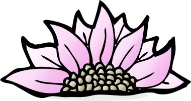 Bir insan tarafından çizilmiş karikatür çiçeği