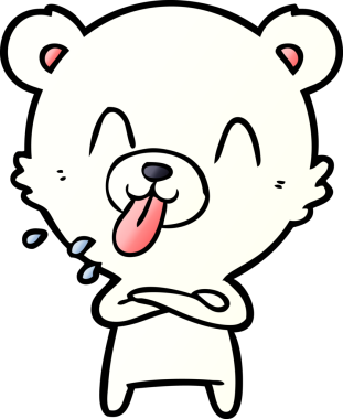 Bir insan tarafından çizilmiş mutlu kutup ayısı karikatürü