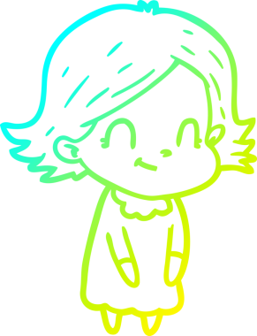 Bir insan tarafından çizilmiş soğuk gradyan çizgi çizimi.