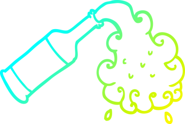 Bir insan tarafından çizilen bira karikatürünün soğuk gradyan çizimi