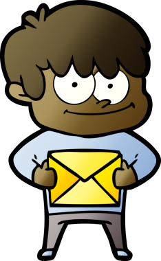 Bir insan tarafından çizilmiş mutlu çizgi film adamı.