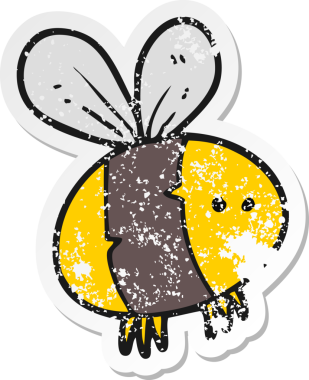 Bir insan tarafından çizilmiş bir çizgi filmin gerilimli çıkartması.