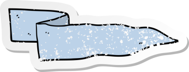 Bir insan tarafından çizilmiş bir çizgi film afişinin sıkıntılı çıkartması.