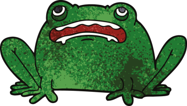 Bir insan tarafından çizilmiş karalama kurbağası.