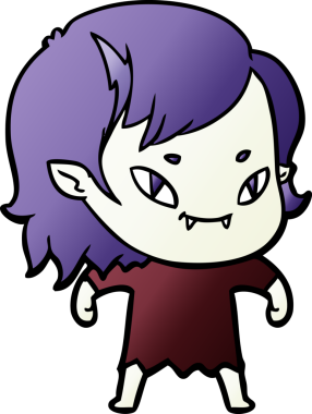 Bir insan tarafından çizilmiş çizgi film dostu vampir kız.