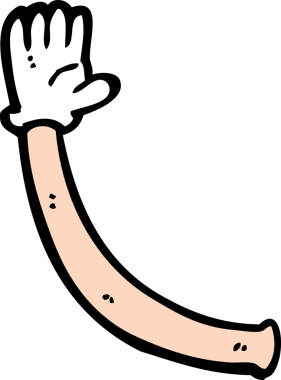 Bir insan tarafından çizilmiş çizgi film kolu