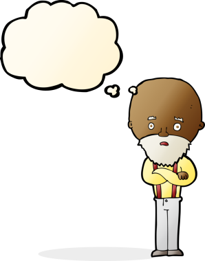 Bir insan tarafından çizilmiş, düşünceli, yaşlı bir adam.