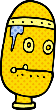 bir insan tarafından çizilmiş robot kafası.