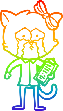 gökkuşağı gradyanı çizimi bir insan tarafından çizilmiş çizgi film kedisi