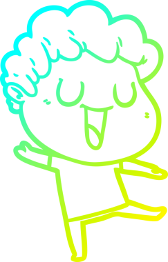 Bir insan tarafından çizilmiş bir çizgi film karakterinin soğuk gradyan çizimi