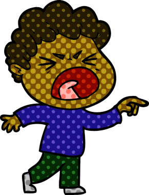 Bir insan tarafından çizilmiş öfkeli bir adam.