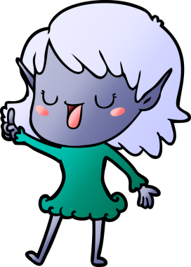 Bir insan tarafından çizilmiş bir elf kızı.