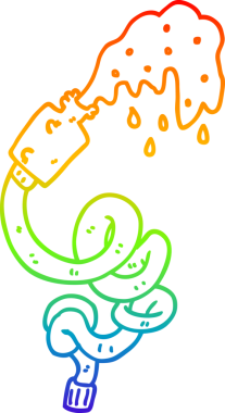 gökkuşağı gradyan çizgi çizimi bir insan tarafından çizilmiş bir hortum